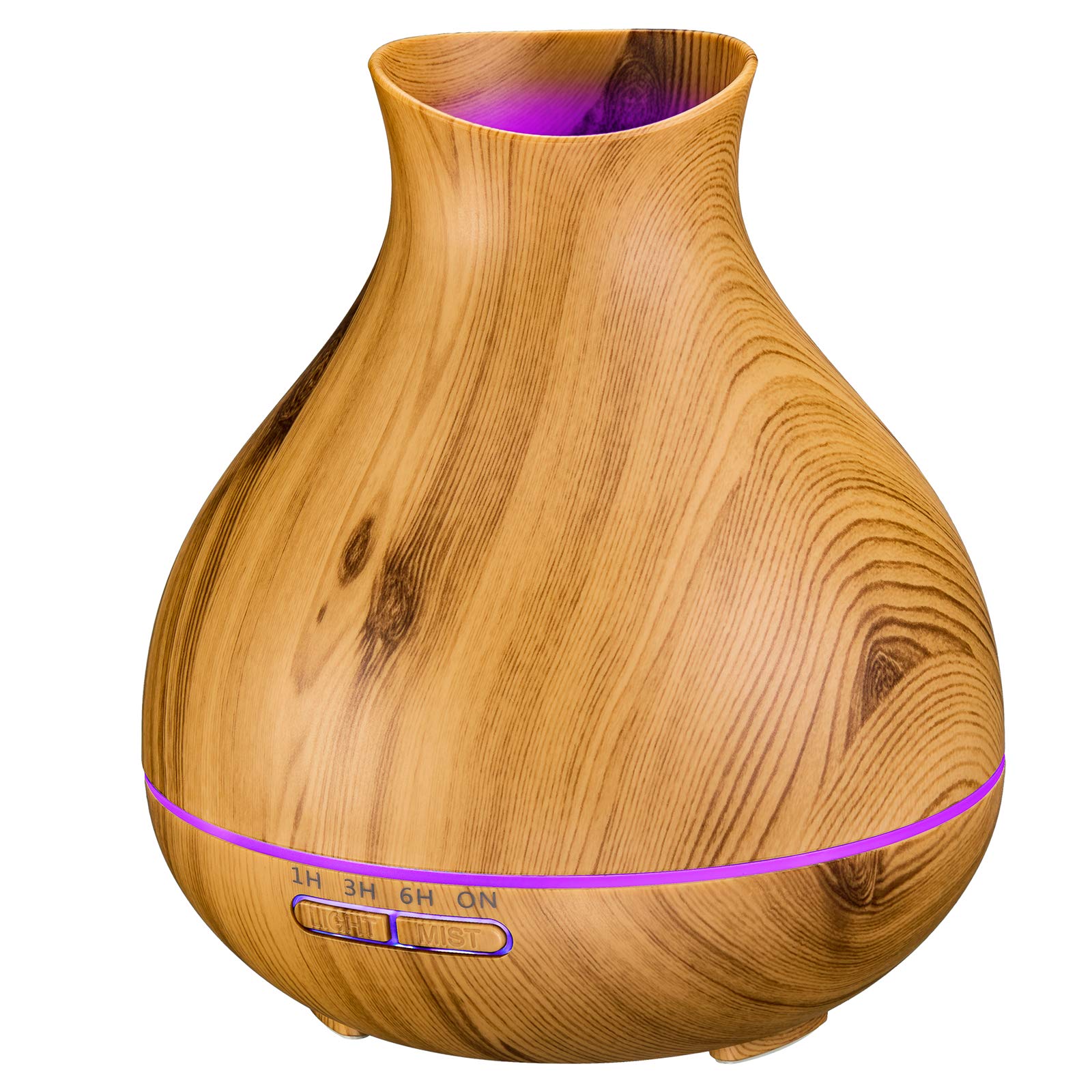 BZseed Aromatherapy Essential Oil Diffuser 550ml 12 Hours Wood Grain Aroma Diffuser with Timer Cool Mist Humidifier for Large Ro