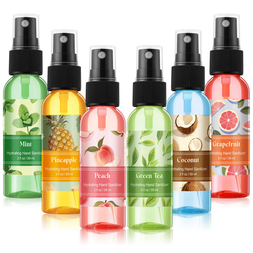 Dansib 12 Pcs Hydrating Hand Sanitizer Spray with Essential Oil Scented Hand Sanitizer Spray Travel Size 2 Fl oz Pocket Bottle M