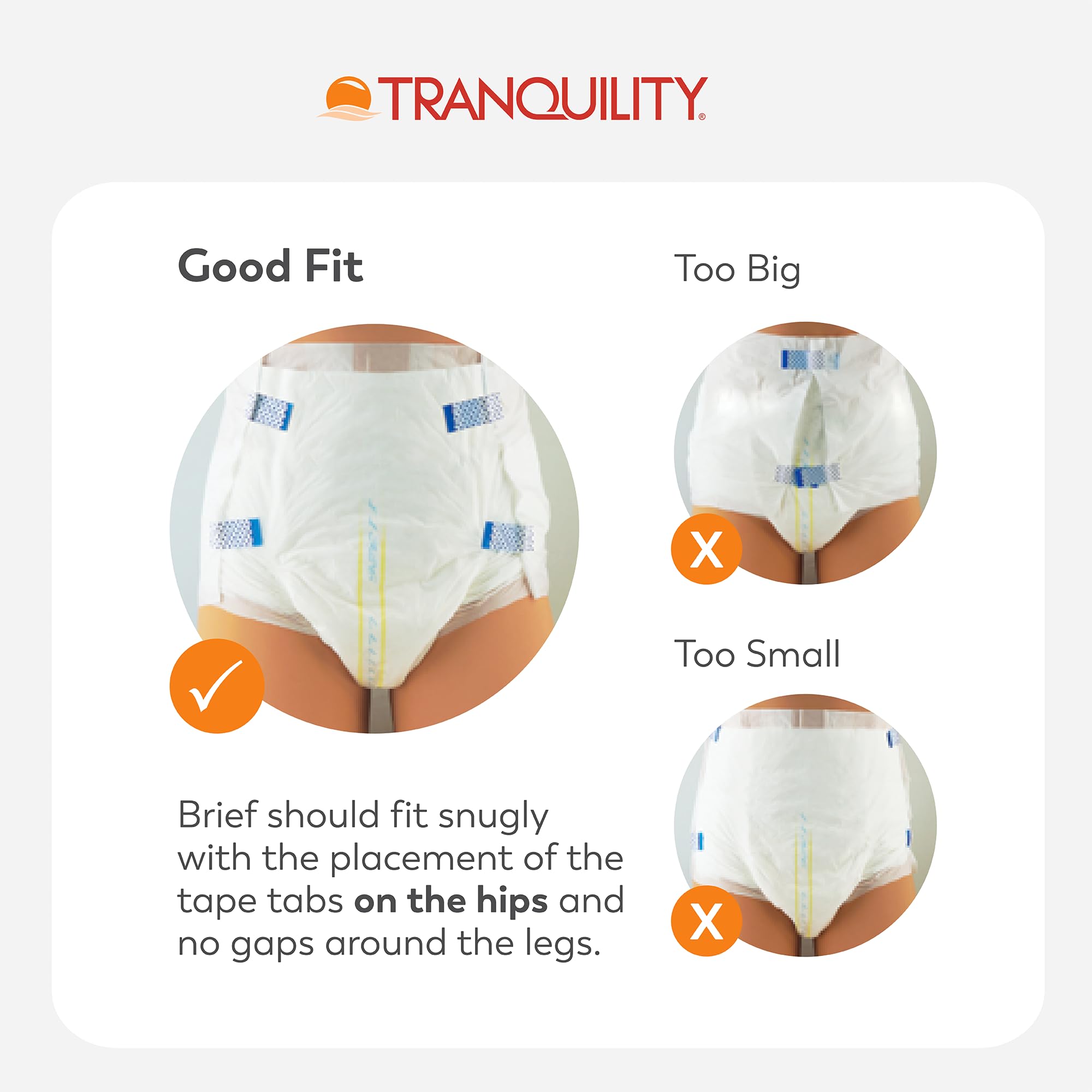 Tranquility SmartCore Adult Disposable Briefs, Incontinence Control with Breathable Kufguard Technology, Fastening Tabs& Wetness
