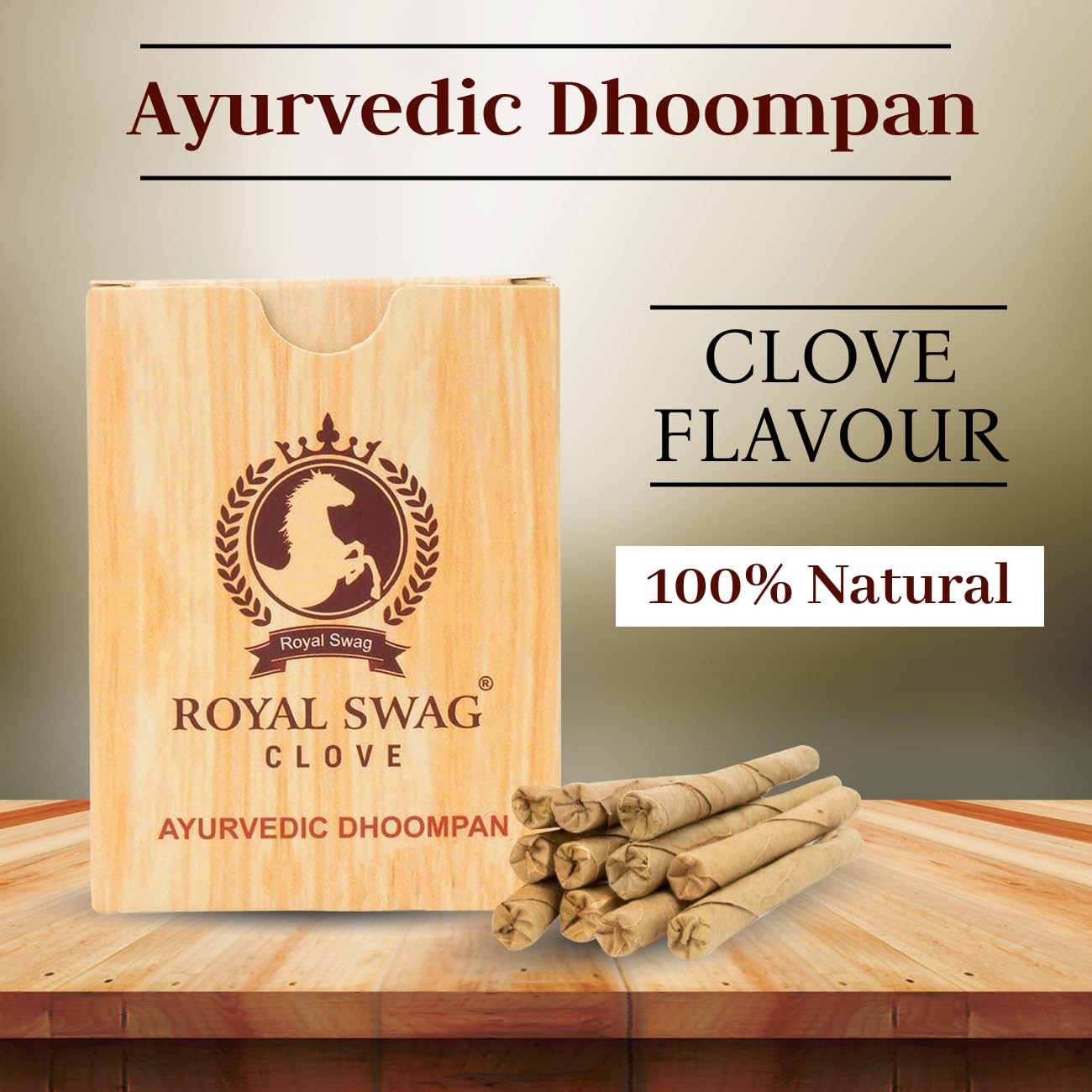 ROYAL SWAG Ayurvedic & Herbal Long Filtered Bidi Smoke (Pack of 5 X 20 Bidi Sticks Per Pack) with 12 ml Shot to Stop Nicotine Cr