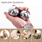 Tianigo Stainless Steel Baoding Balls Set, 2 Inches Chinese Health Balls, Metal Stress Relief Hand Massage Balls No Chime for Ha