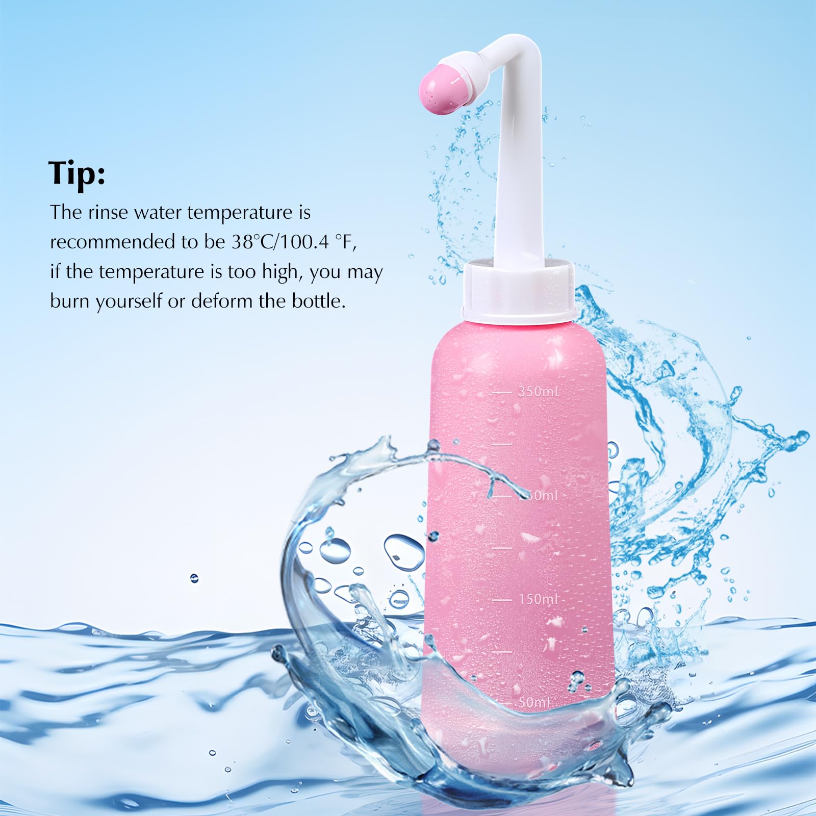 OOCOME Peri Bottle for Postpartum Care, Travel Large Capacity 12oz/350ml, Portable Handheld Bidet for Perineal Recovery and Clea