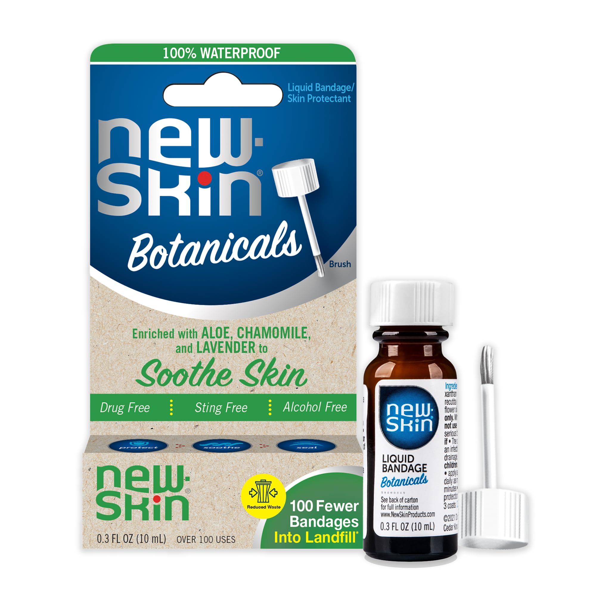 New-Skin Botanicals Liquid Bandage for Minor Cuts and Scrapes, 0.3 Ounce (Packaging May Vary)