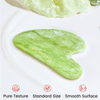 Rena Chris Gua Sha Facial Tools, Natural Jade Stone Guasha Tool for Face, Manual Massage Tool for Jawline Sculpting and Puffines