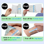 3 Rolls Transparant Waterproof Adhesive Bandages,Second Skin Tattoo Cover Up Tape,Waterproof Tattoo Supplies for Swimming,Shower