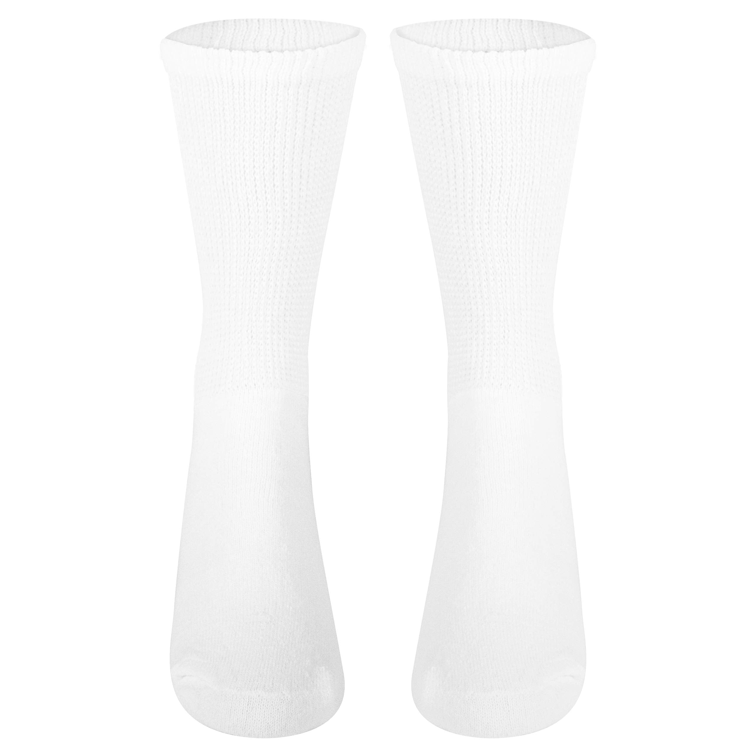 NuVein Diabetic Socks Sensitive Foot Comfort Loose Knit, White, Medium
