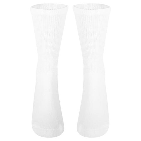 NuVein Diabetic Socks Sensitive Foot Comfort Loose Knit, White, Medium