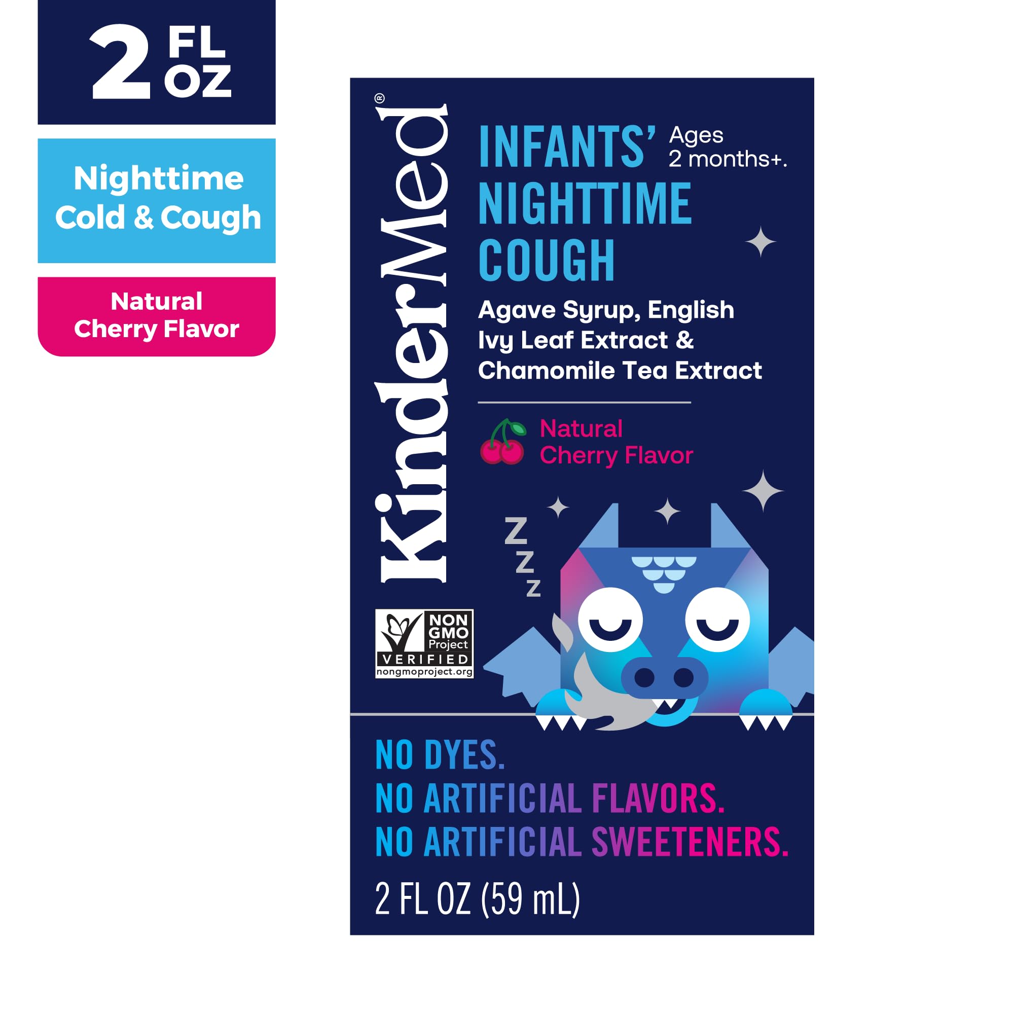 KinderMed Infants Nighttime Cough, Organic Agave Syrup, English Ivy Leaf Extract, Chamomile Tea Extract, No Dyes, No Artificial