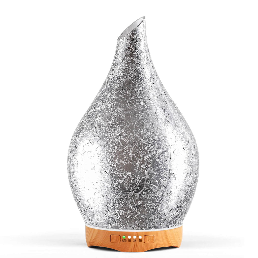 Porseme 280ml Essential Oil Diffuser, 3D Glass Aromatherapy Diffusor, Ultrasonic Cool Mist BPA Free Aroma Humidifier with Timer 