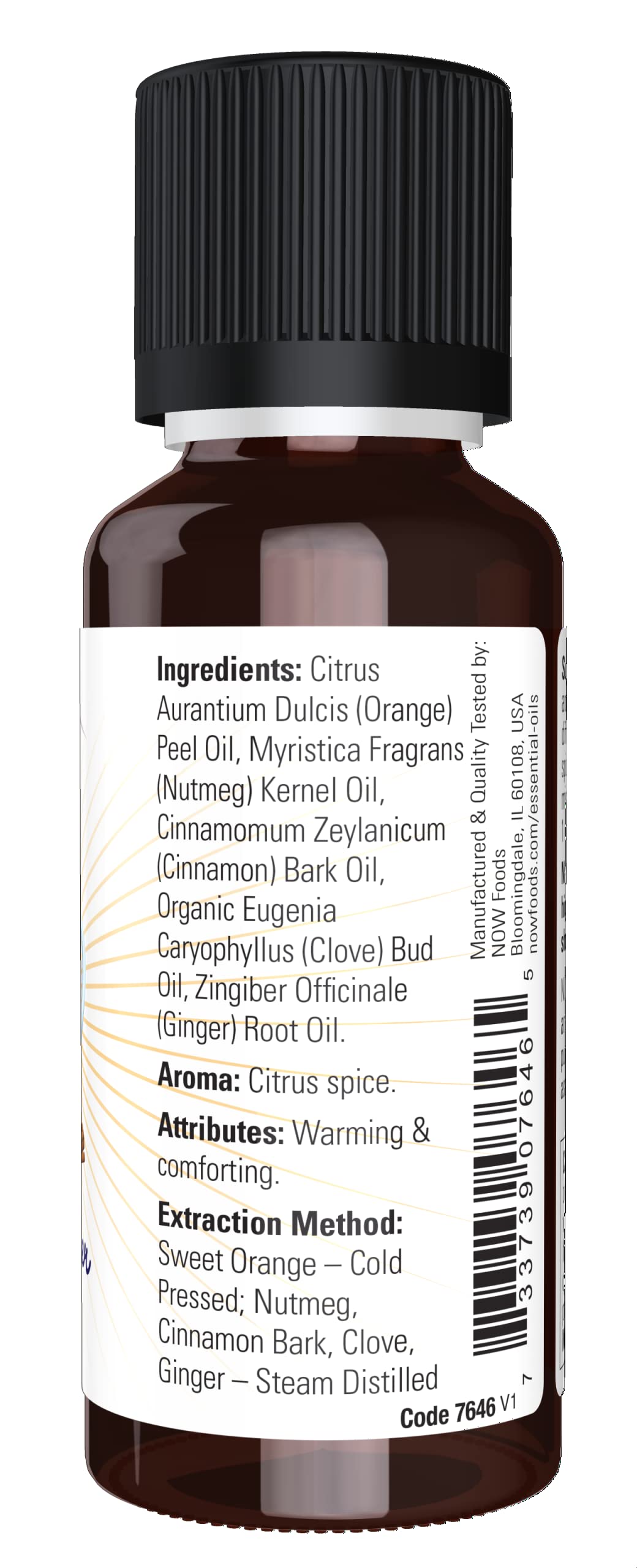 NOW Foods Essential Oils, Spiced Cider Oil Blend, Citrus Spice Scent With Warm and Comforting Attributes, 1-Ounce