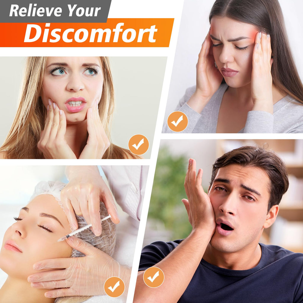 Wearable Heating Pad for Face Jaw Chin Wisdom Teeth, Oral and Facial Jaw, 3 Heating Levels 3 Time Settings (Without Plug)