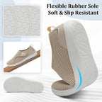 Comfortable Brown Womens Shoes Wide Toe Box Diabetic Shoes Adjustable Neuropathy Bunion Arthritis Shoe Casual Non Slip Knitted F