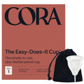 Cora Menstrual Period Cup | Comfortable, Easy to Use | Soft, Medical Grade Silicone | Flexible Fit | Leak Protection, Foldable, 