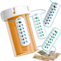 Odaro 4 Pack Pill Reminder, Lanyad or Sticker Pill Tracker, Work with Most Pill Bottles, Reusable Medication Tracker Replacement