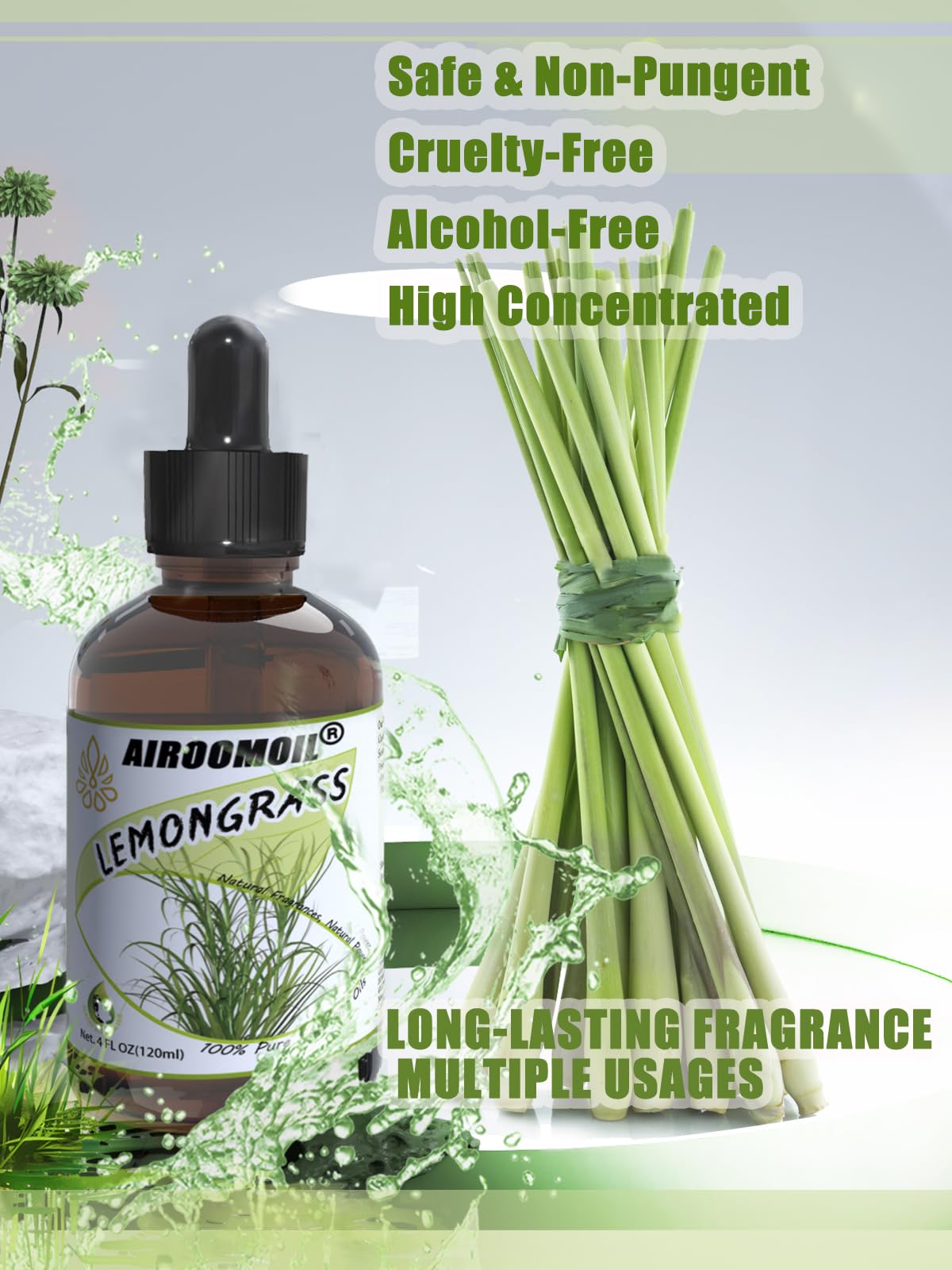 Pure Lemongrass Essential Oil Citrus Aromatherapy Natural for Hair Home Body Skin Energizing Diffuser Oils 4 Fl Oz