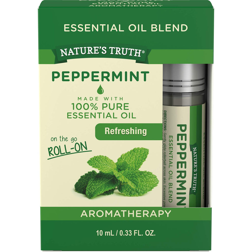Natures Truth Essential Oil Roll-On Blend, Peppermint, 0.33 Fluid Ounce