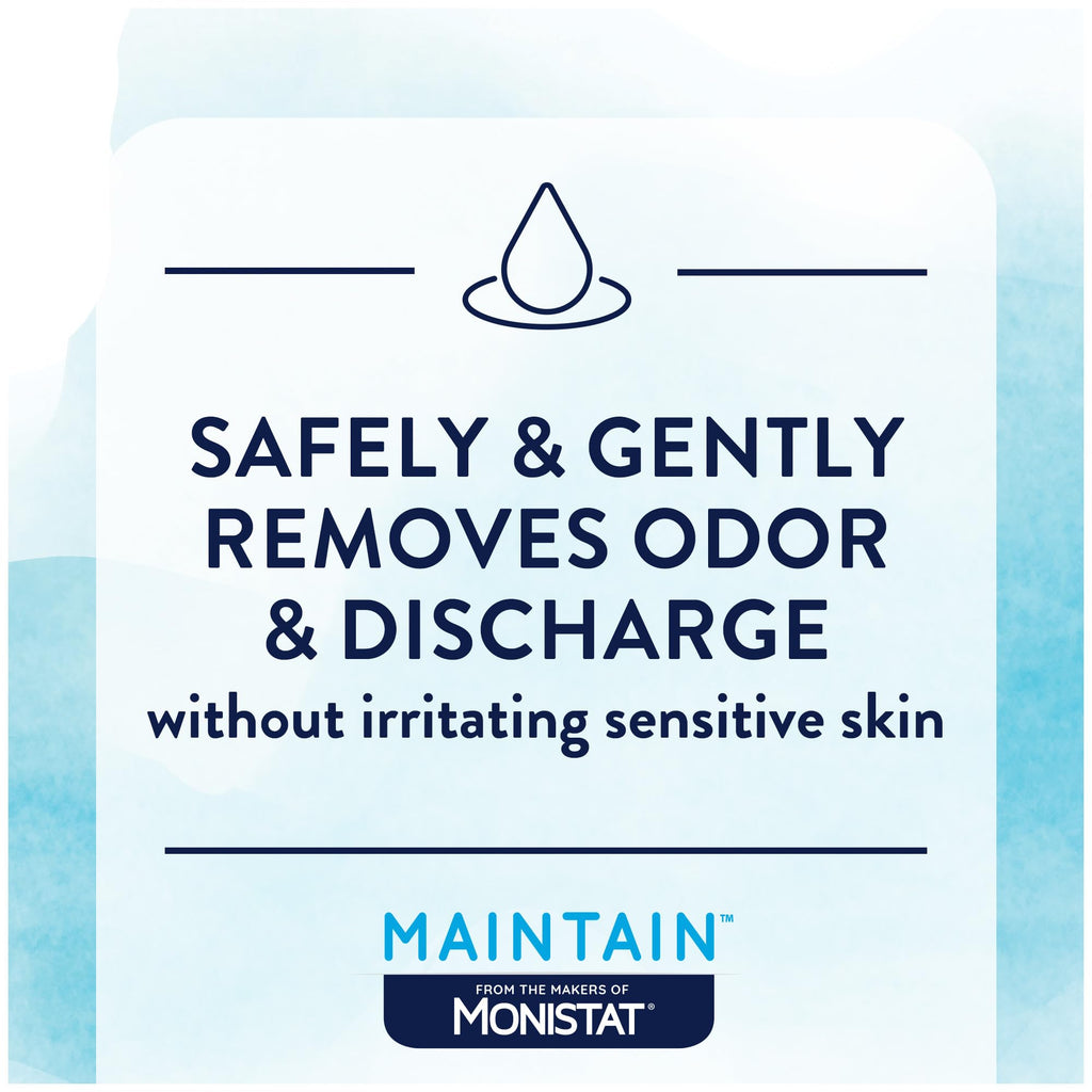 Monistat Maintain Feminine Wipes with Boric Acid for Feminine Care, Fragrance Free, 12 Ct, 3 Pk