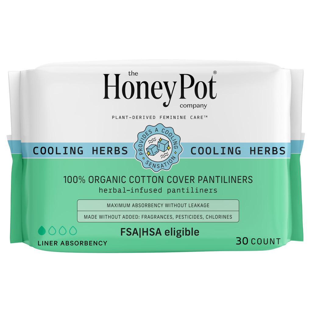 The Honey Pot Company - Herbal Everyday Panty Liners for Women - Infused w/Essential Oils for Cooling Effect & Organic Cotton Co