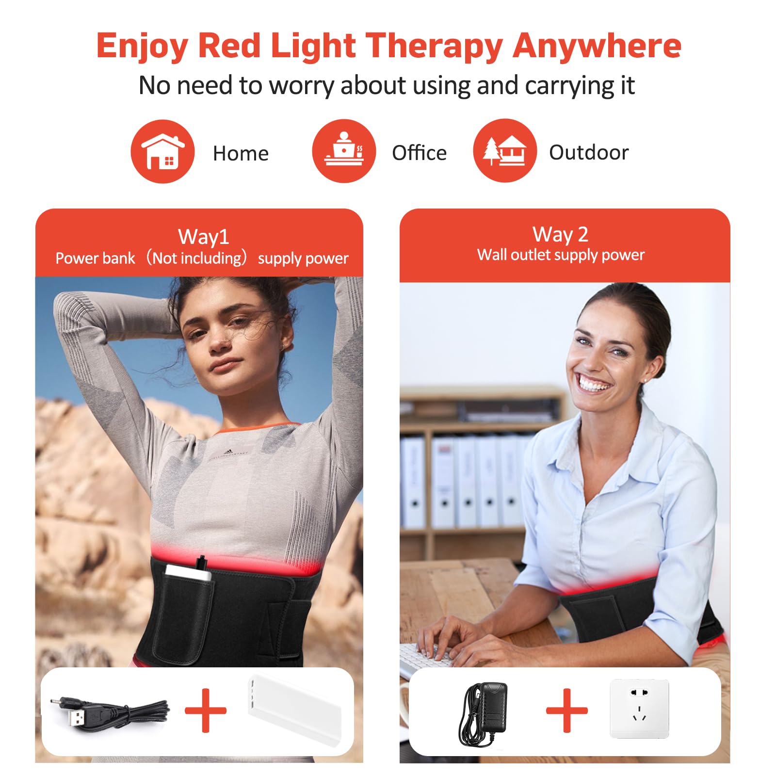 Red Light Therapy for Body, Infrared Light Therapy for Shoulder Waist Muscle Pain Relief, Upgraded 3 in 1 Led Beads, 660nm&850nm