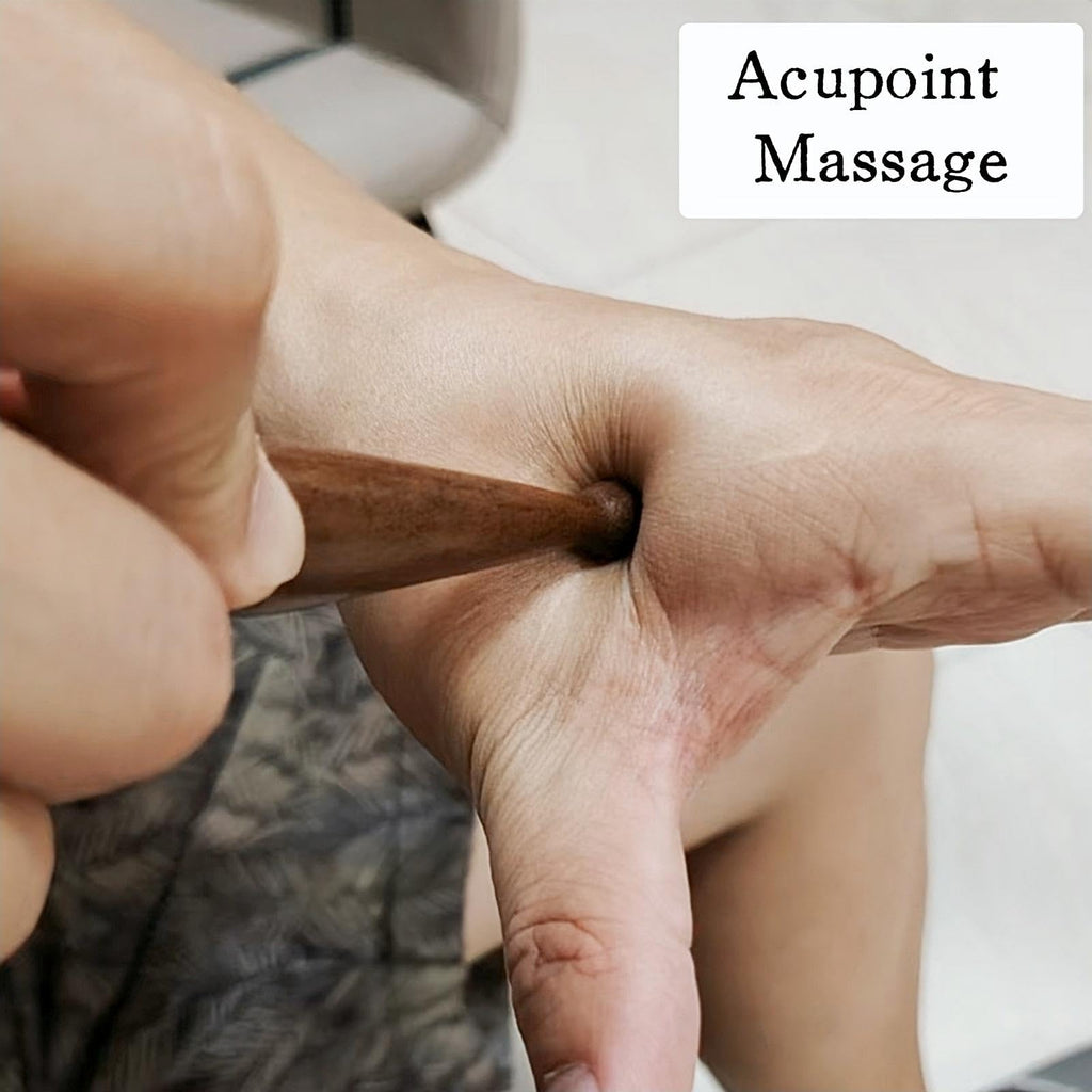 KINTEGOOD Sandalwood Acupoint Massage Pen, Traditional Wooden Acupressure Stick Reflexology Tool for Deep Tissue, Meridian Massa