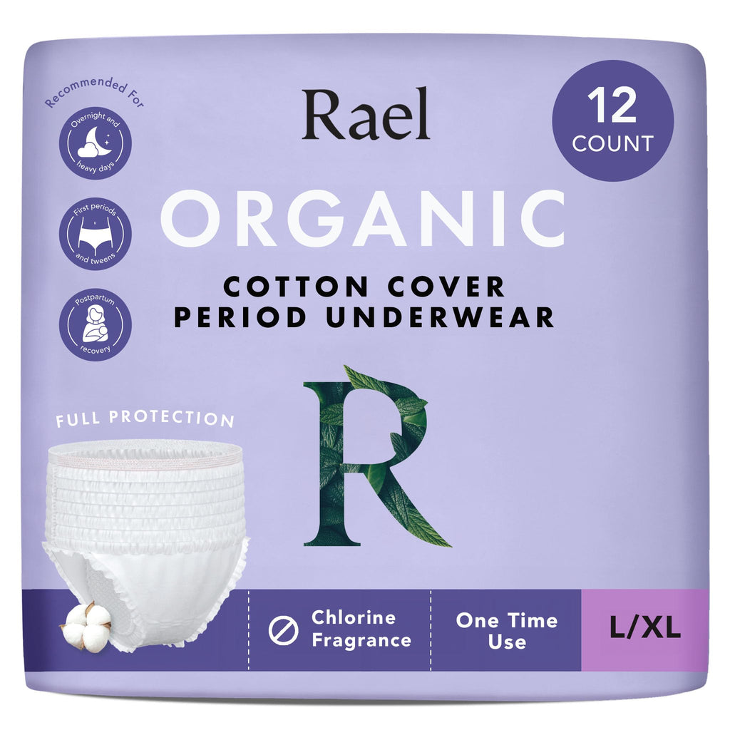 Rael Disposable Underwear for Women, Organic Cotton Cover - Postpartum ...