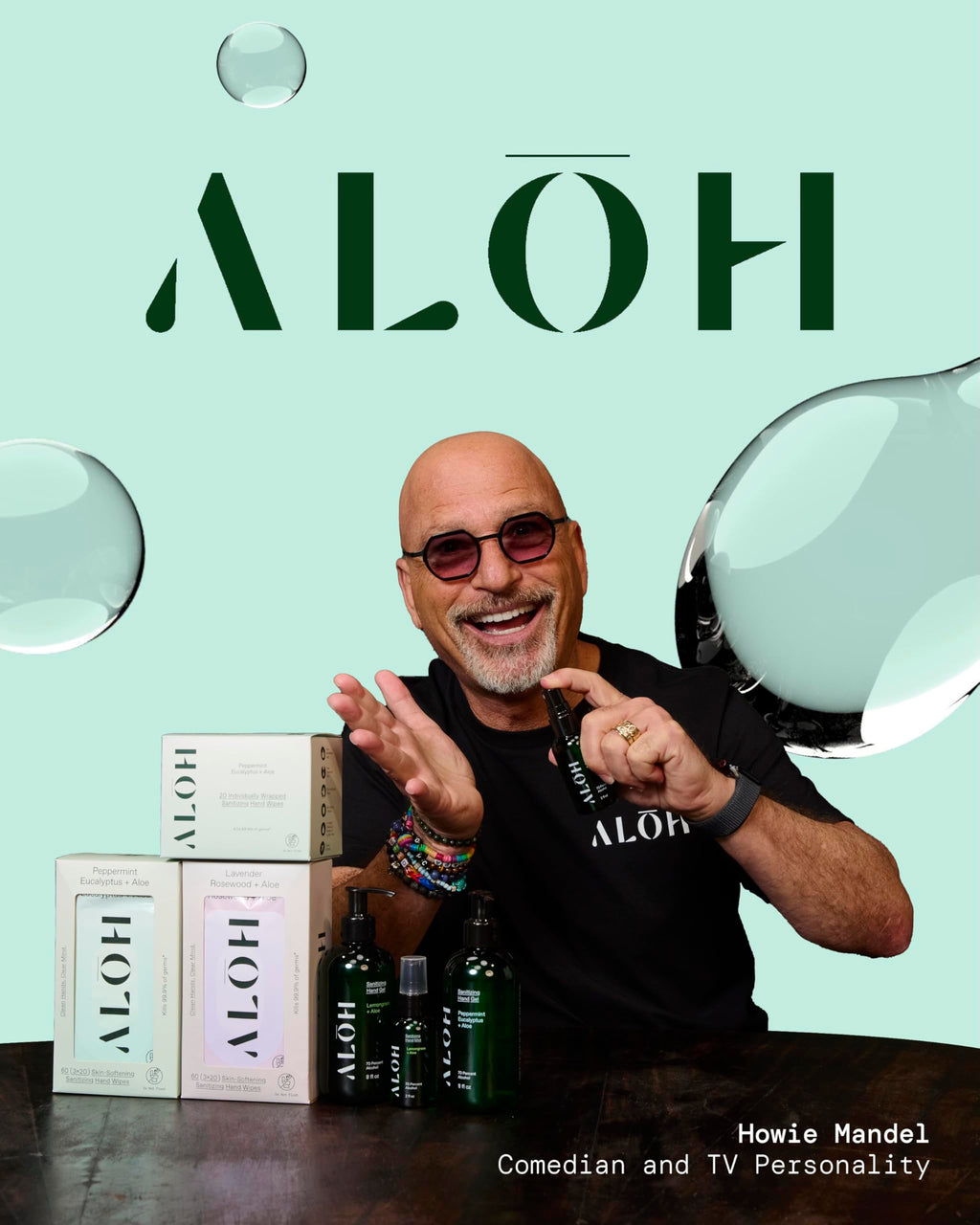 ALOH Sanitizing Hand Gel 2-pack | Peppermint Eucalyptus + Aloe | 70% Alcohol Hydrating Hand Sanitizer Gel with Essential Oil, fo