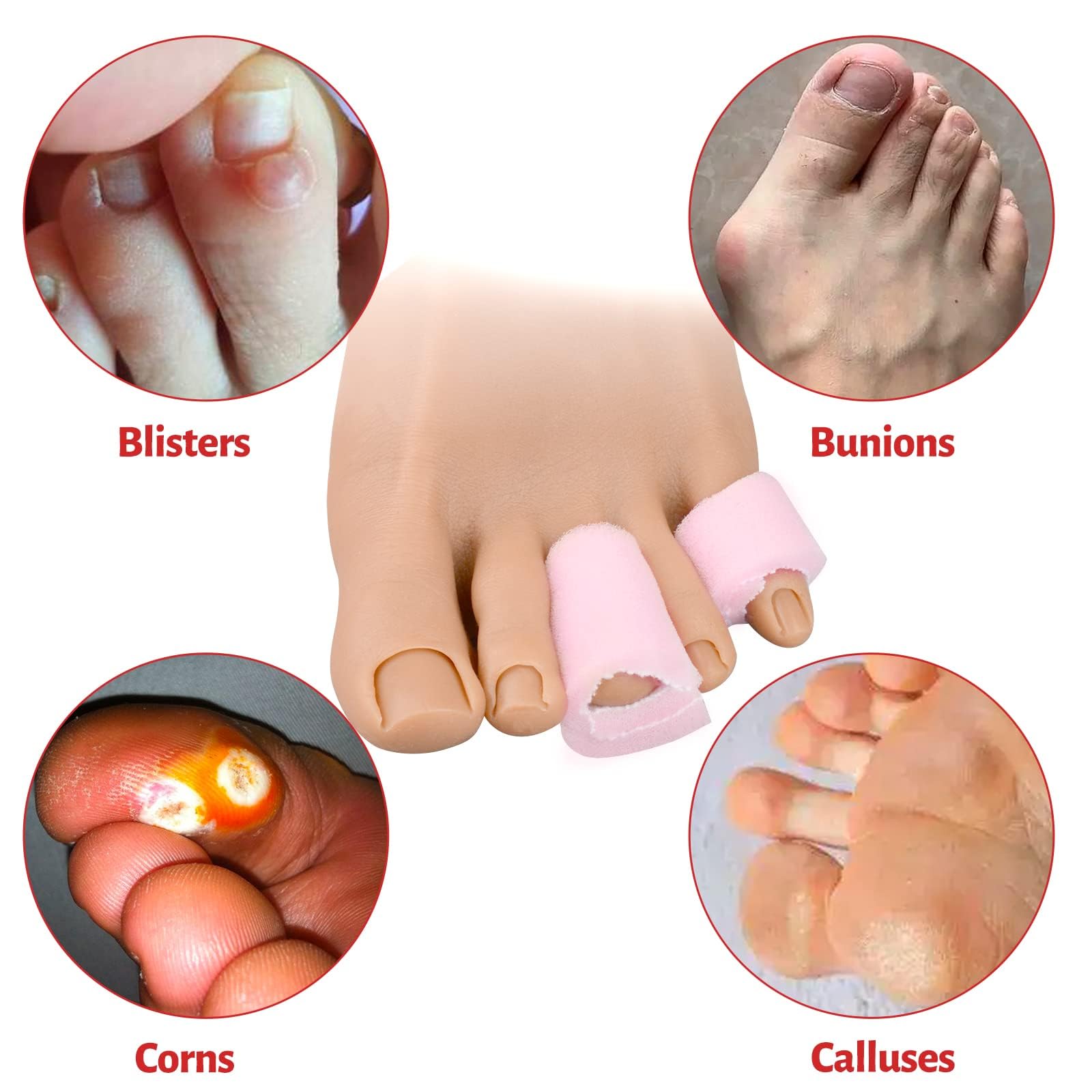 Ultrassist Toe Sleeve with Overlap Small Size 5/8 Inner Diameter 36 Roll, Sponge Toe Protectors for Blisters, Bunions, Corns