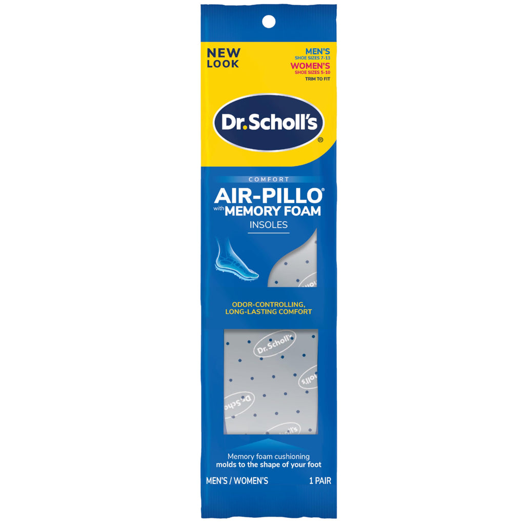 Dr. Scholls Double Air Pillo +1 pair Insole Unisex (Pack of 6)mens size 7-13, Womens size 5-10