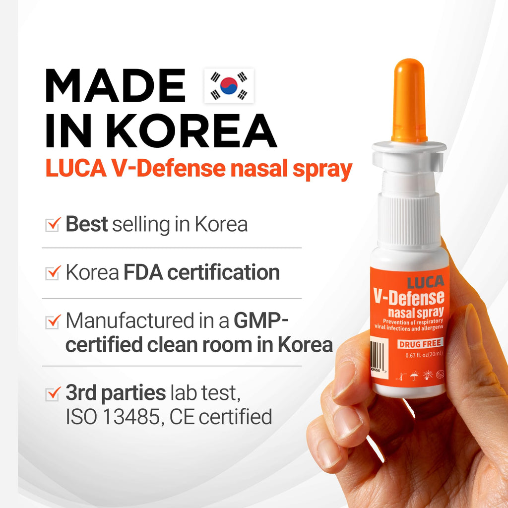 LUCA V-Defense Nasal Spray with Lamda Carrageenan, Menthol and Eucalyptol, Helps with Nasal Congestion, Moisturizes Nasal Passag