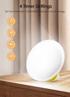 MediAcous Light Therapy Lamp, UV-Free 10000Lux Therapy Light, Sunlight Lamp with 4 Brightness Levels & Color Temperature & Timer