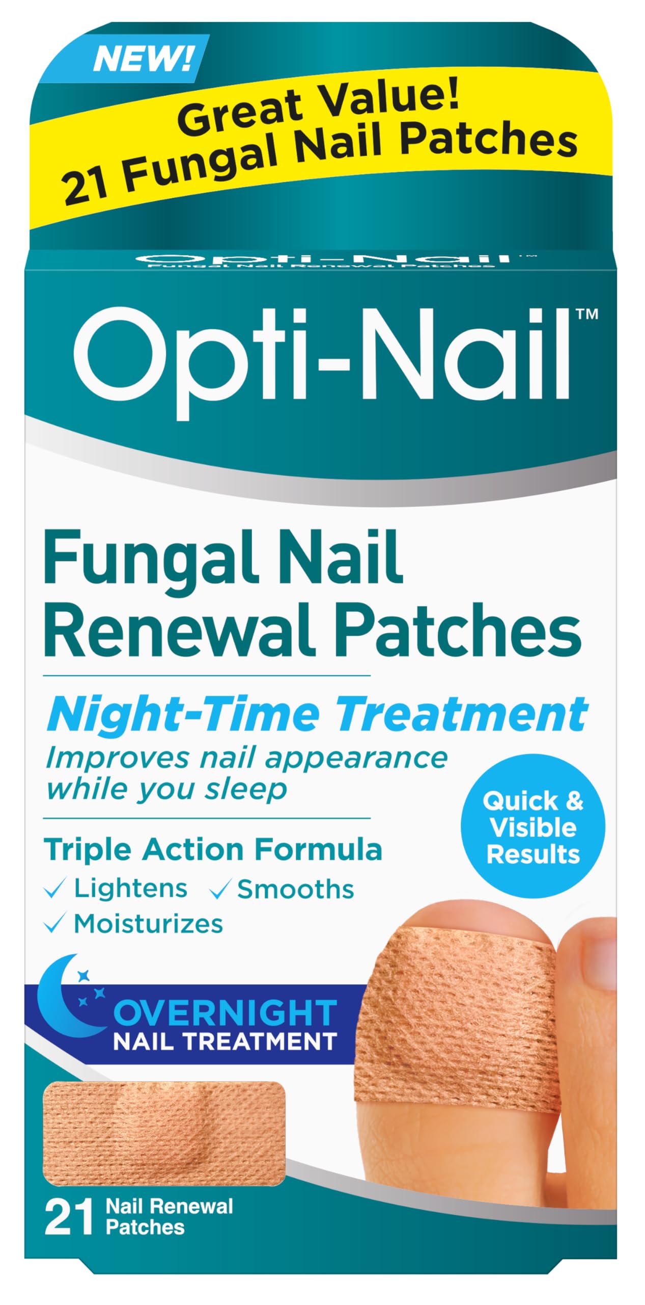Opti-Nail Fungal Nail Renewal Patches, Night-Time Treatment Improves N ...
