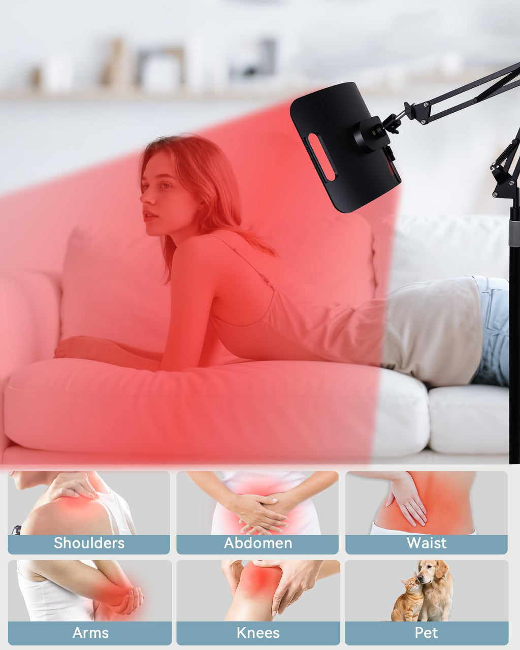 KingPavonini Red Light Therapy for Body, 140 LEDs Large Panel with Stand, 660nm Red & 850nm Infrared LightTherapy, RedLight Ther