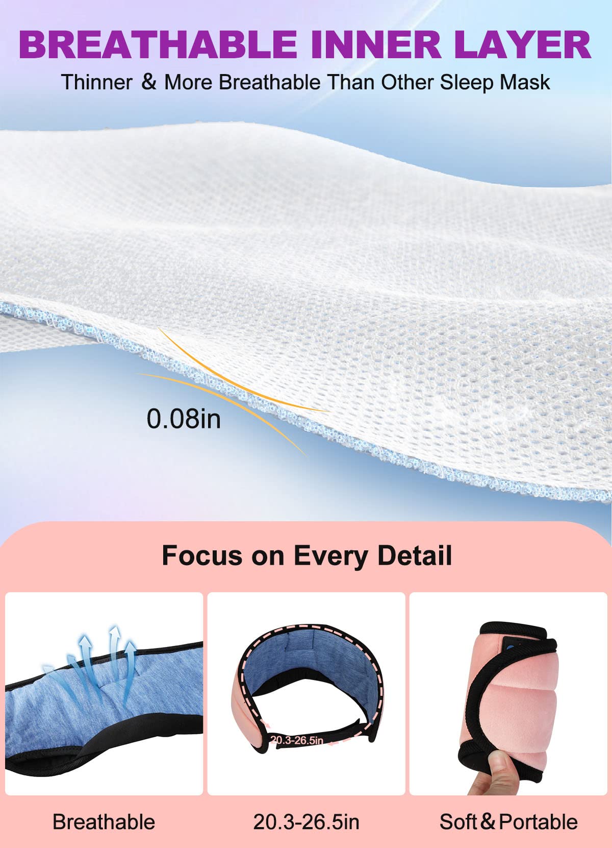 TOPOINT Sleep Mask Headphones Bluetooth 5.2 Wireless, Blackout Eye Mask for Women Men Sleeping Travel Meditation Gifts Cool Gadg