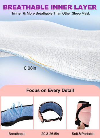 TOPOINT Sleep Mask Headphones Bluetooth 5.2 Wireless, Blackout Eye Mask for Women Men Sleeping Travel Meditation Gifts Cool Gadg