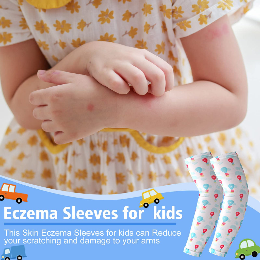 Bonuci 12 Pairs Elastic Eczema Sleeves for Kids Arm or Leg Kids Toddler Scratch Arm Sleeves Eczema Wet Wraps Soft UV Protection
