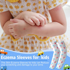 Bonuci 12 Pairs Elastic Eczema Sleeves for Kids Arm or Leg Kids Toddler Scratch Arm Sleeves Eczema Wet Wraps Soft UV Protection