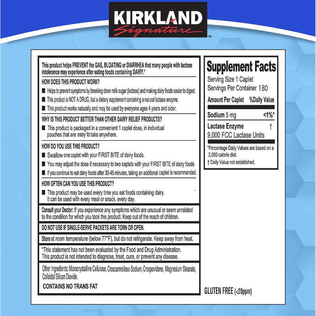 Kirkland signature fast acting lactase, (4 Pack) 720 caplets