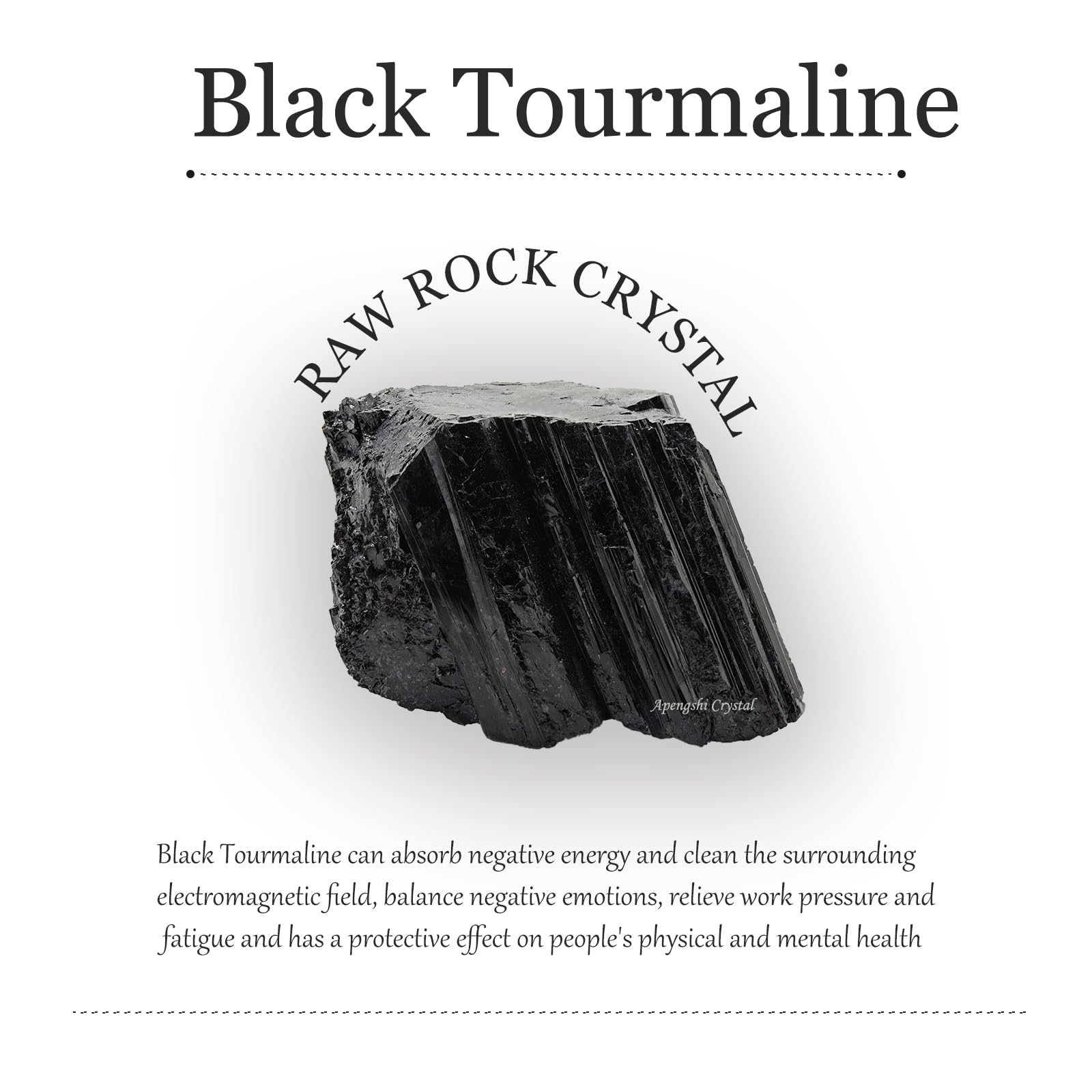 Apengshi Natural Raw Black Tourmaline Crystal 2PCS Healing Rough Black Tourmaline Crystal for Meditation Chakra Balance Tumbling