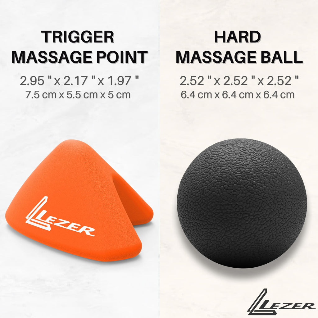 LEZER, Trigger Massage Point, Manual Massage Ball, Muscle Knots Relief Tool, Myofascial Release, Physical Therapy, Plantar Fasci