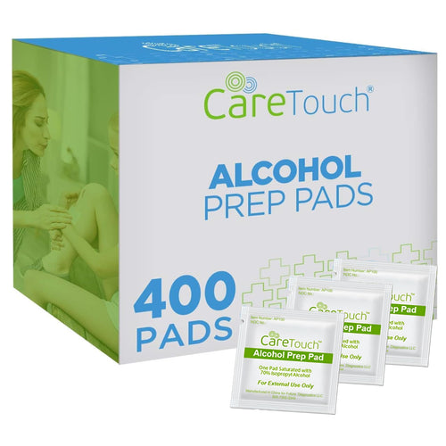Care Touch Alcohol Wipes Individually Wrapped - Prep Pads with 70% Isopropyl Alcohol, Great for Home, Medical & First Aid Kits S