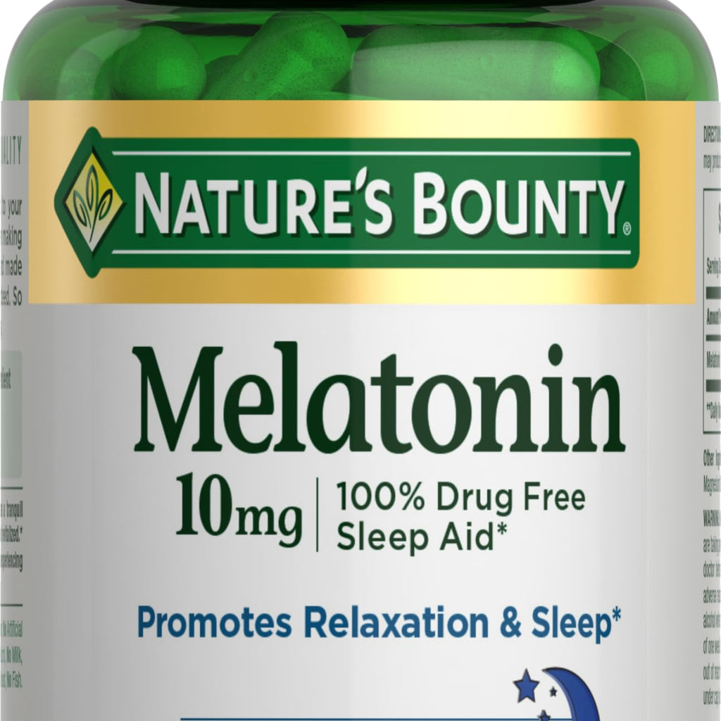 Nature's Bounty Melatonin, 100% Drug-Free Sleep Aid, Dietary Supplement, 10 mg, 60 Count