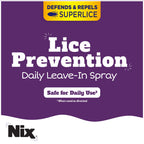 Nix Lice Prevention Spray for Kids, A Daily Leave-In Conditioning Spray to Repel Superlice, 6.0 fl oz