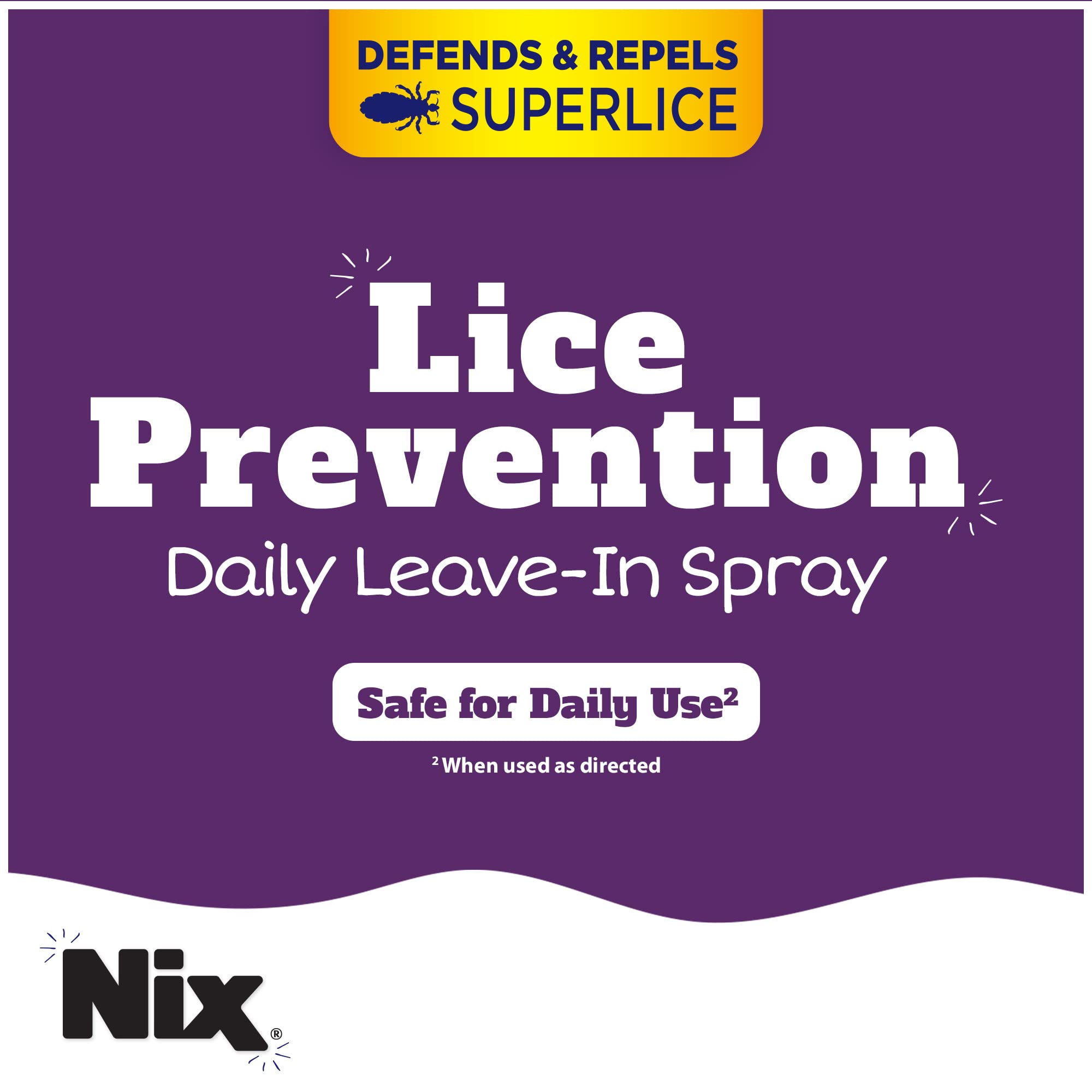 Nix Lice Prevention Spray for Kids, A Daily Leave-In Conditioning Spray to Repel Superlice, 6.0 fl oz