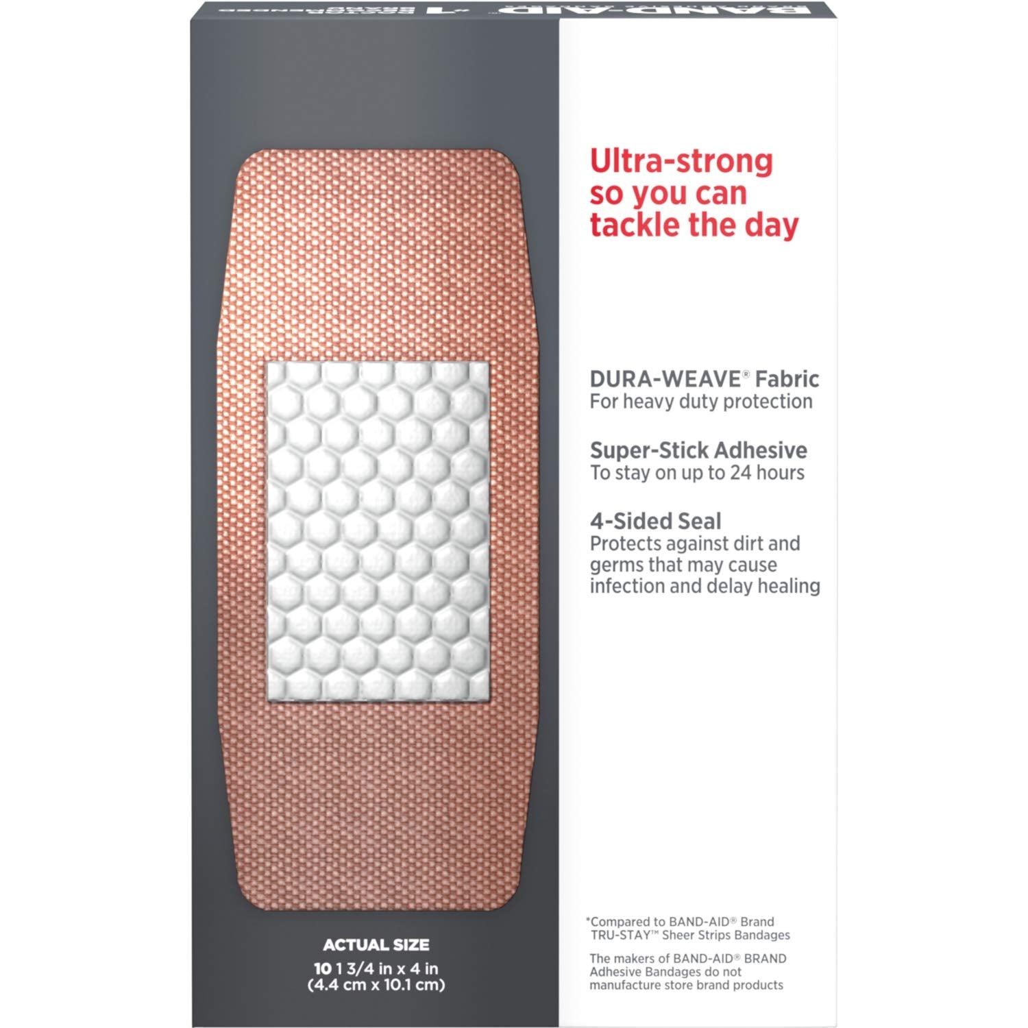 BAND-AID Brand TOUGH STRIPS Bandages XL, 10 Count