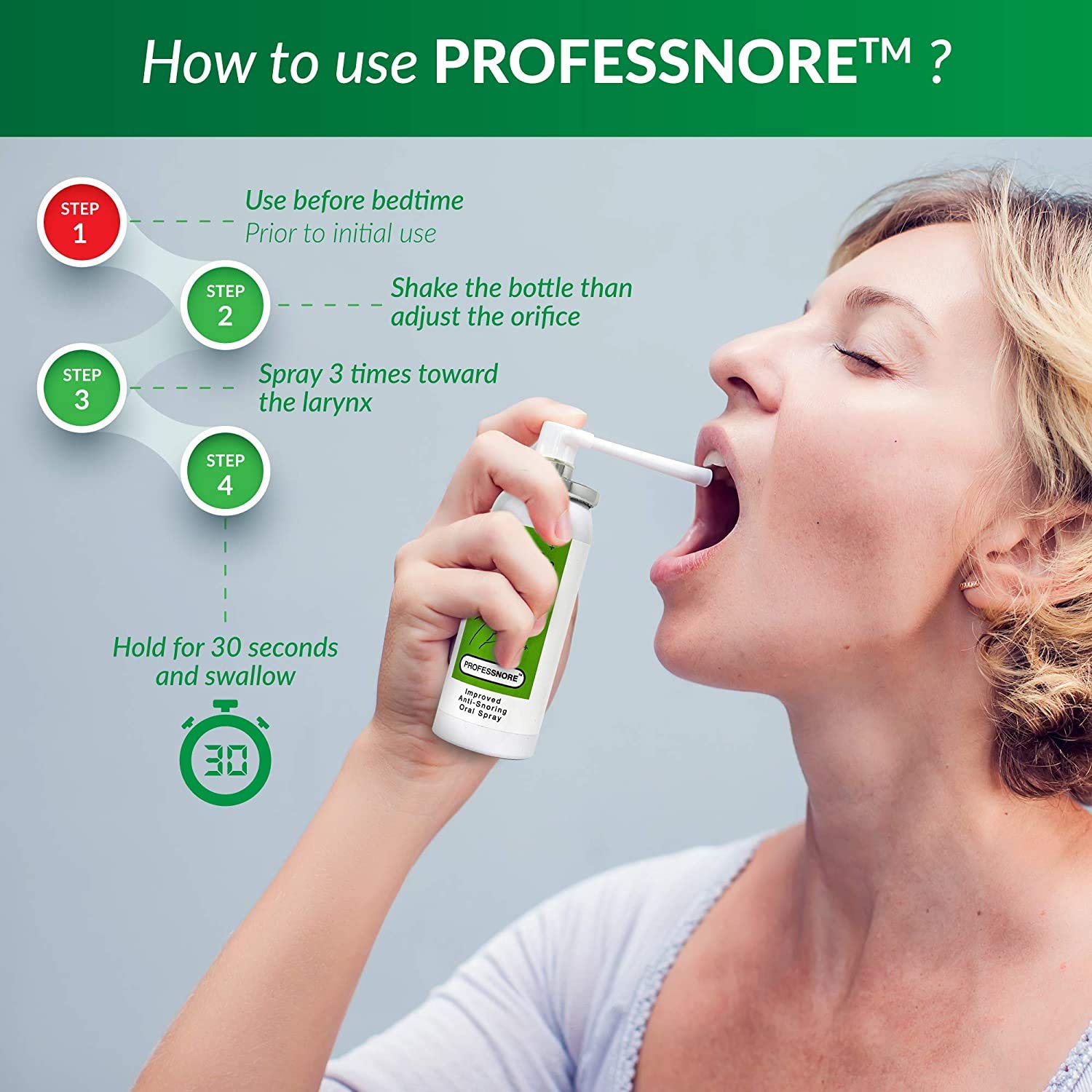 professnore Snore Solutions Anti Snoring Stop Relief Spray 1.69 Fl oz (50 ml)
