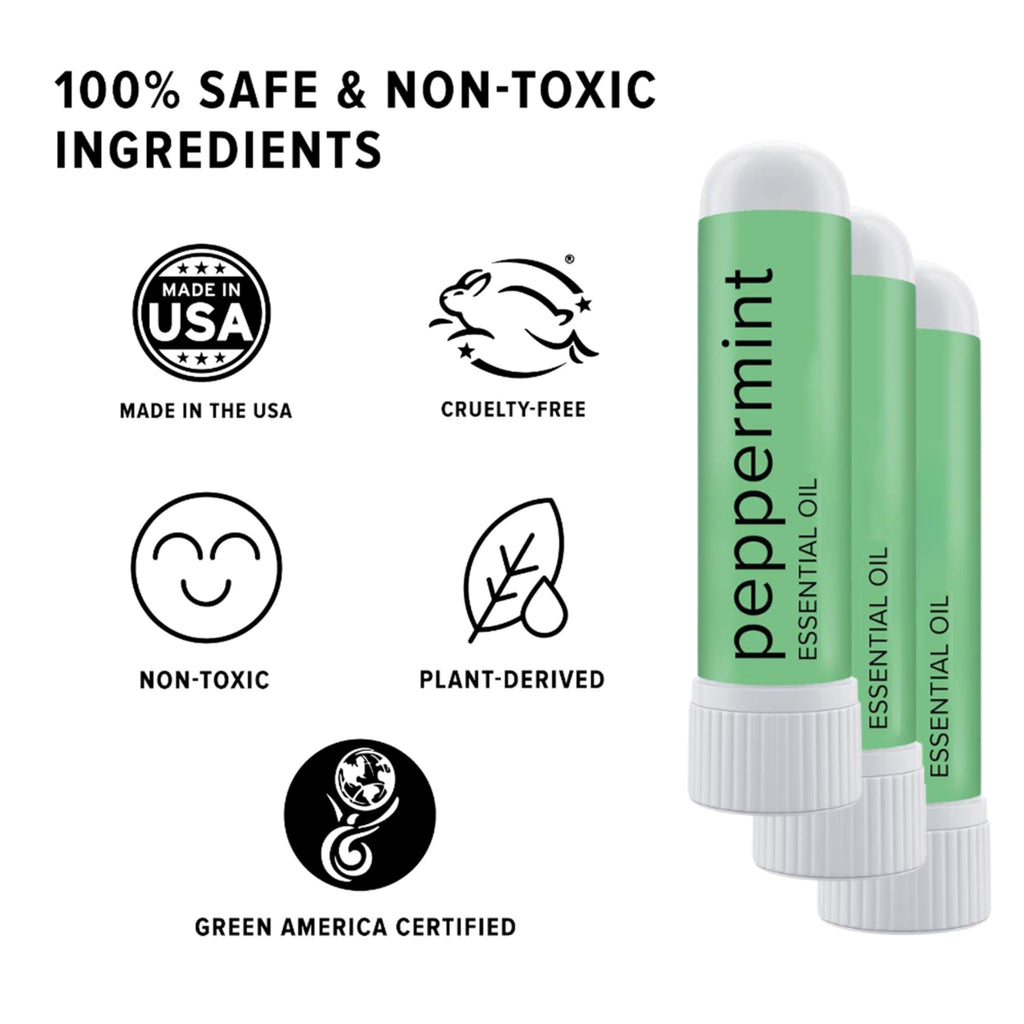 MOXE Peppermint Essential Oil Nasal Inhaler, Therapeutic No-Mess Aromatherapy, Cooling, Refreshing, Invigorating, Uplifts Mood a