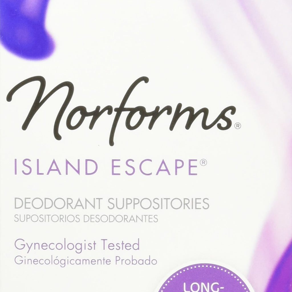 Norforms Feminine Deodorant Suppositories - Island Escape - 12 ct