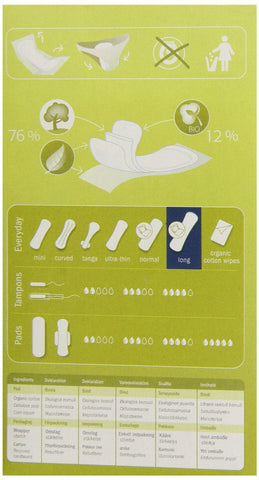 Natracare Panty Liners - Long - Wrapped - 16 Count