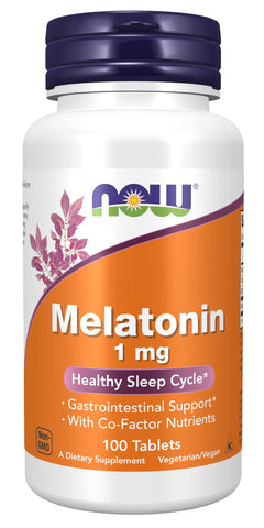 NOW Foods Supplements, Melatonin 1 mg, with Co-Factor Nutrients, Healthy Sleep Cycle*, 100 Tablets