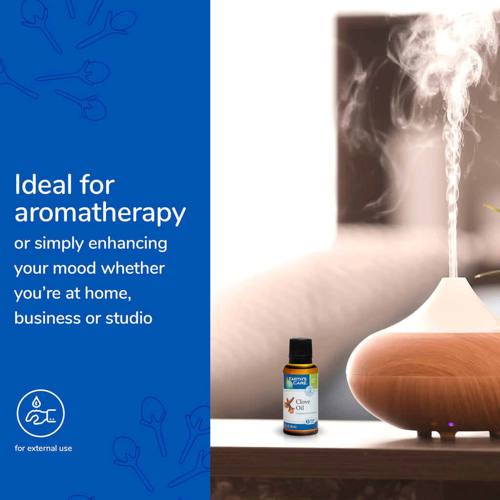 Earths Care Clove Oil - Essential Oil for Aromatherapy - 100% Pure Clove Oil - Steam Distilled - 1 Fl OZ